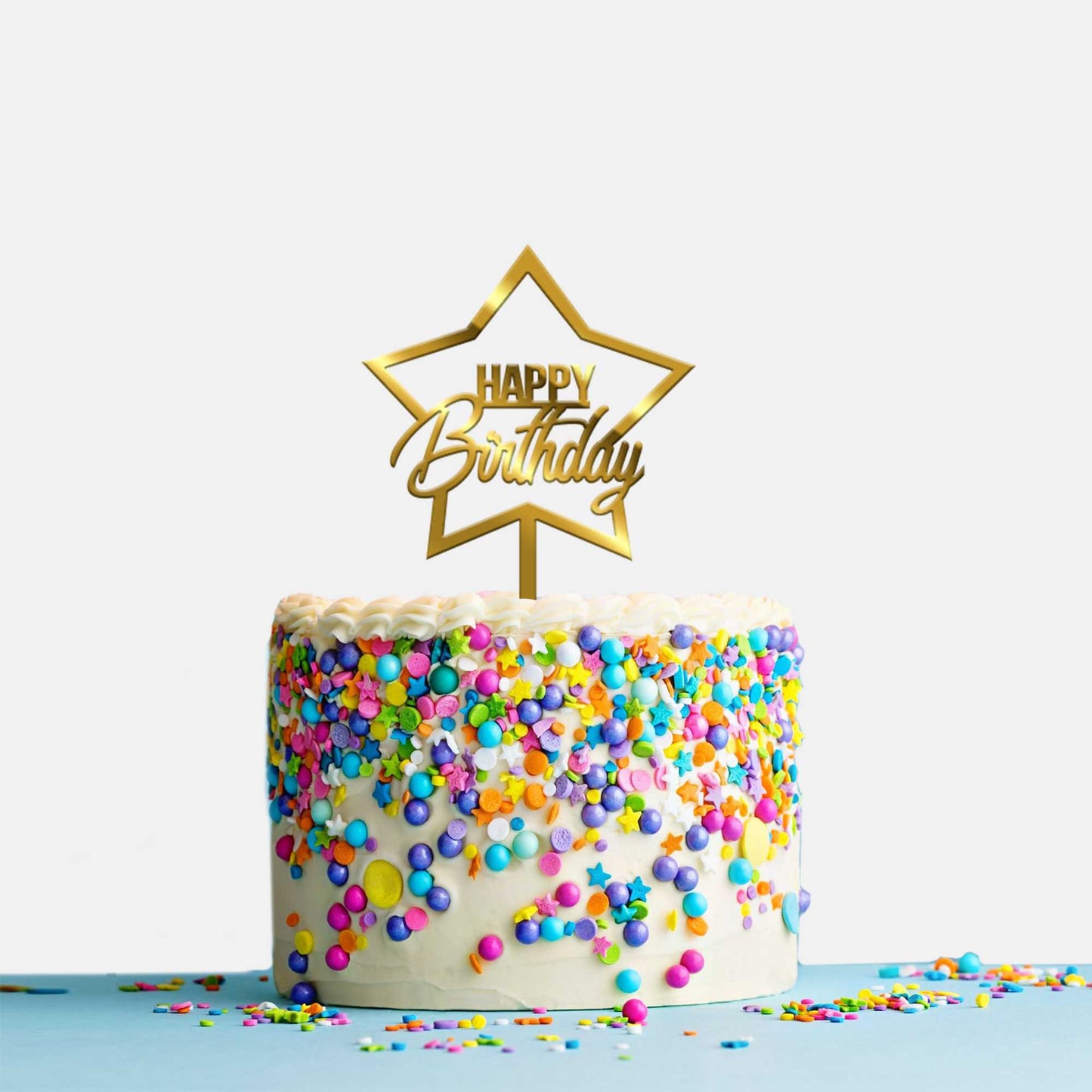 Happy Birthday Acrylic Cake Topper, Size - Medium, Pack of 1, SKU-TR10670