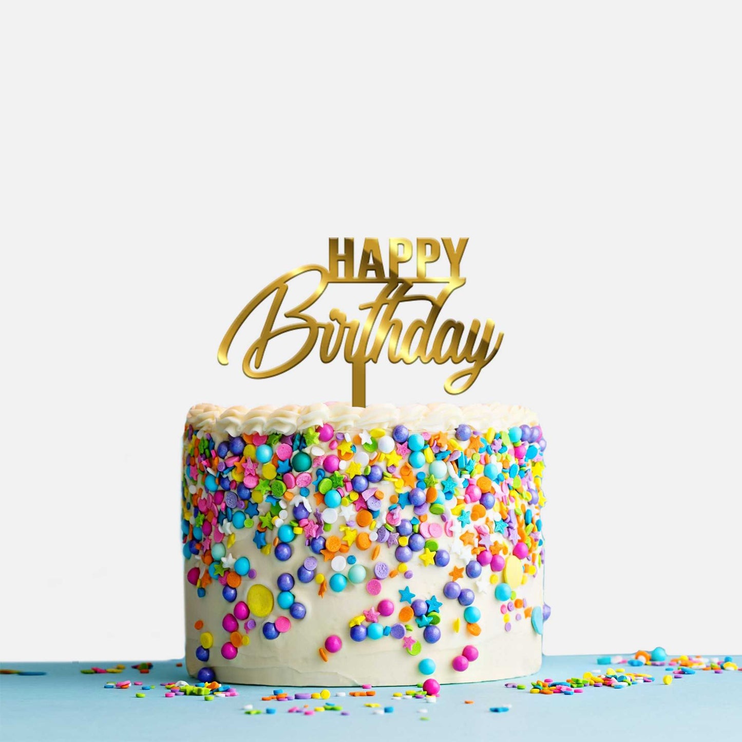 Happy Birthday Acrylic Cake Topper, Size - Medium, Pack of 1, SKU-TR10671
