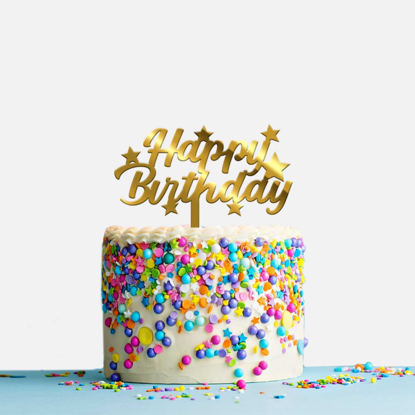 Happy Birthday Acrylic Cake Topper, Size - Medium, Pack of 1, SKU-TR10674