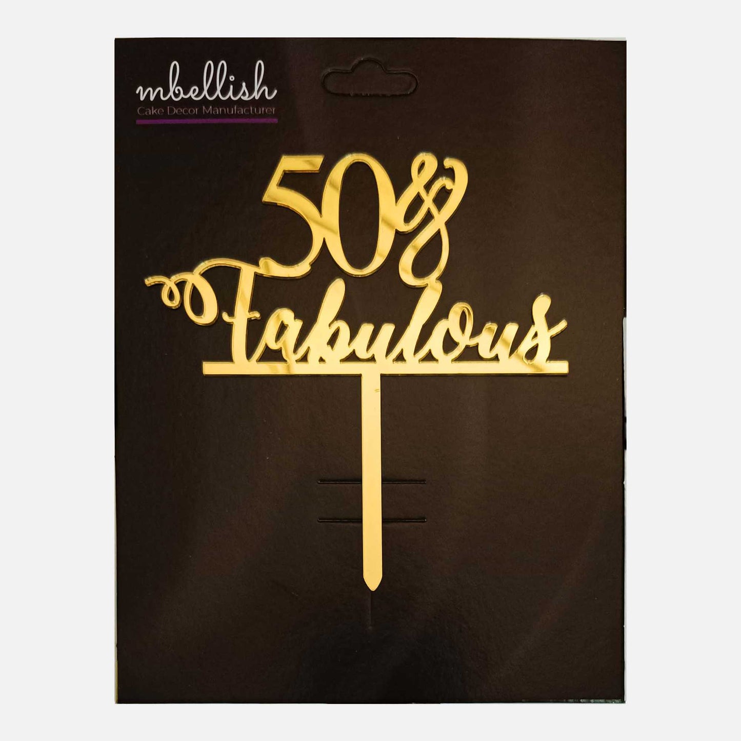 50 Fabulous Arcrylic Cake Topper, Size - Medium, Pack of 1, SKU-TR10701