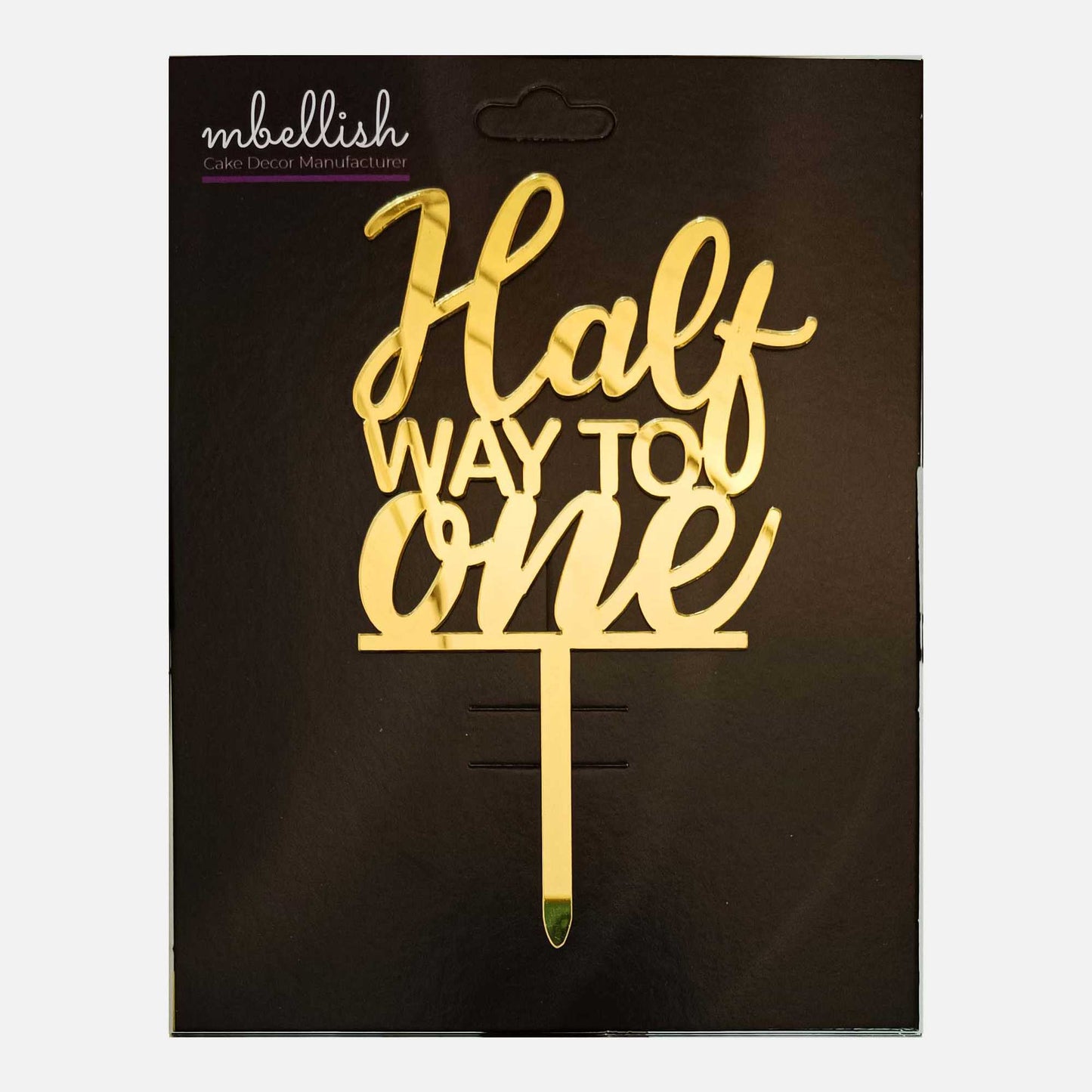 Half way to One Arcrylic Cake Topper, Size - Medium, Pack of 1, SKU-TR10706