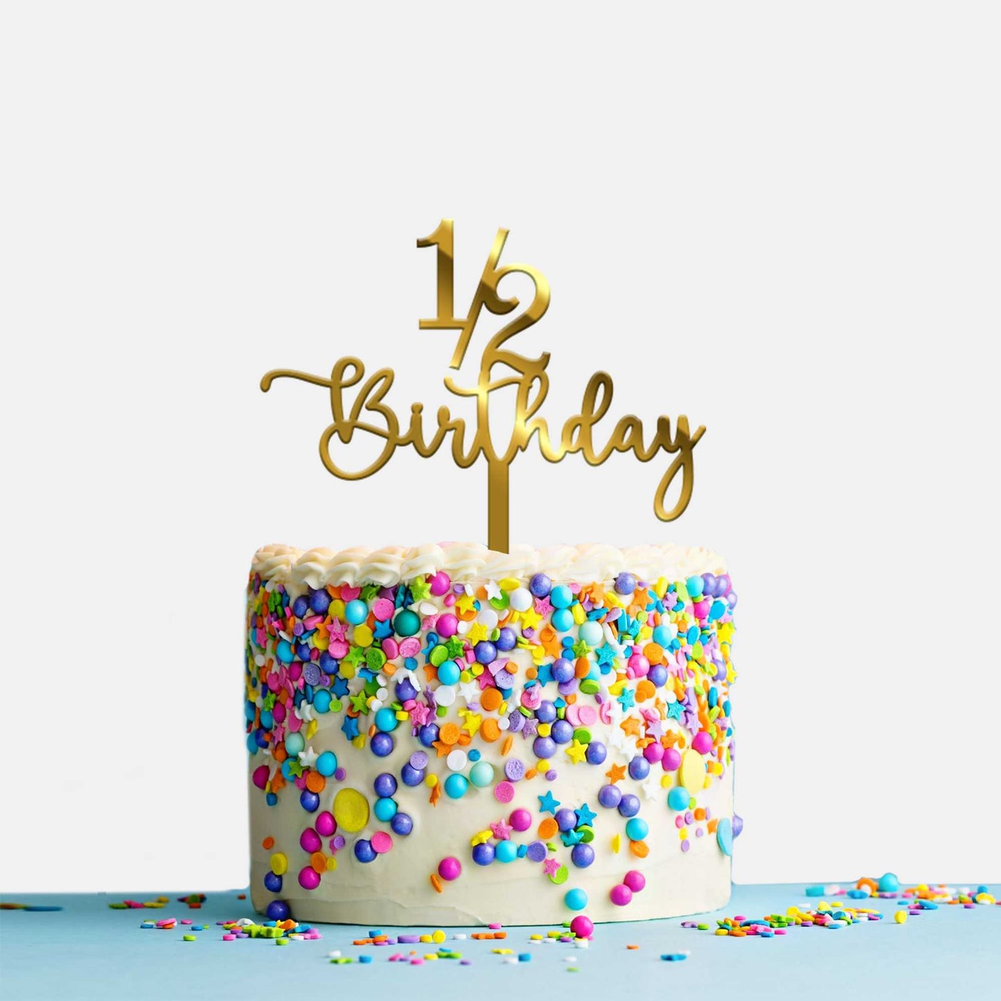 1/2 Birthday Acrylic Cake Topper, Size - Medium, Pack of 1, SKU-TR10719