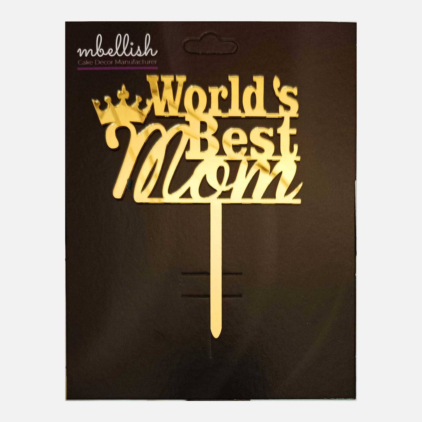 World Best MOM Acrylic Cake Topper, Size - Medium, SKU-TR10731