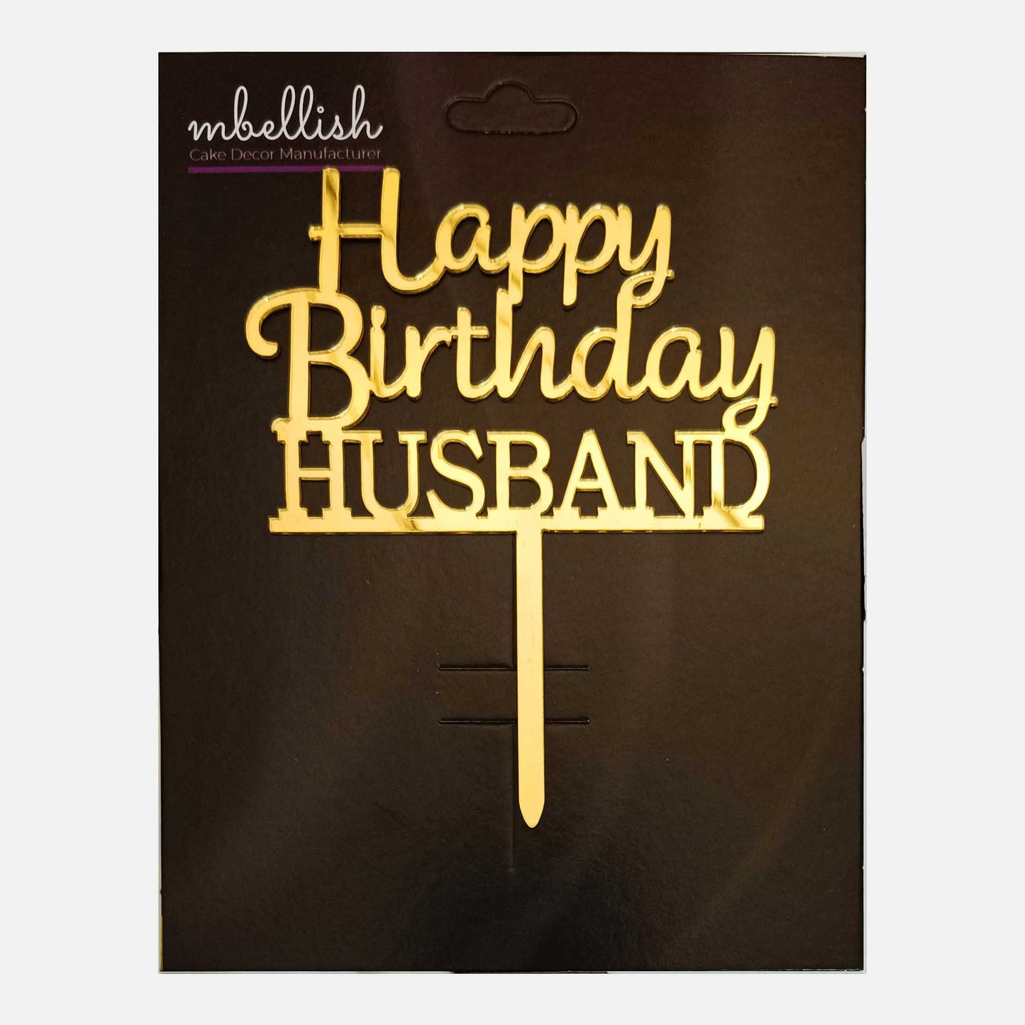 Happy Birthday Husband Acrylic Cake Topper, Size - Medium, SKU-TR10737