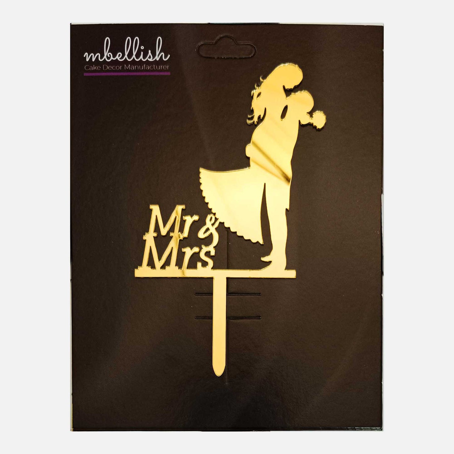 MR & MRS Arcrylic Cake Topper Couple, Size - Medium, Pack of 1, SKU-TR10776