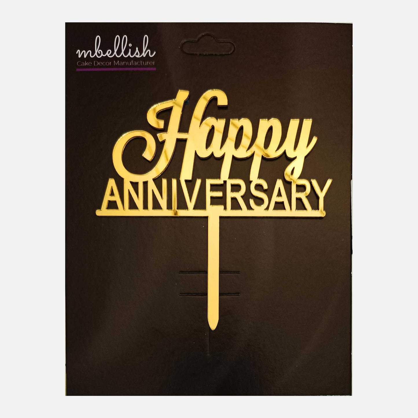 Happy Anniversary Acrylic Cake Topper Frame, Size - Medium, Pack of 1, SKU-TR10802