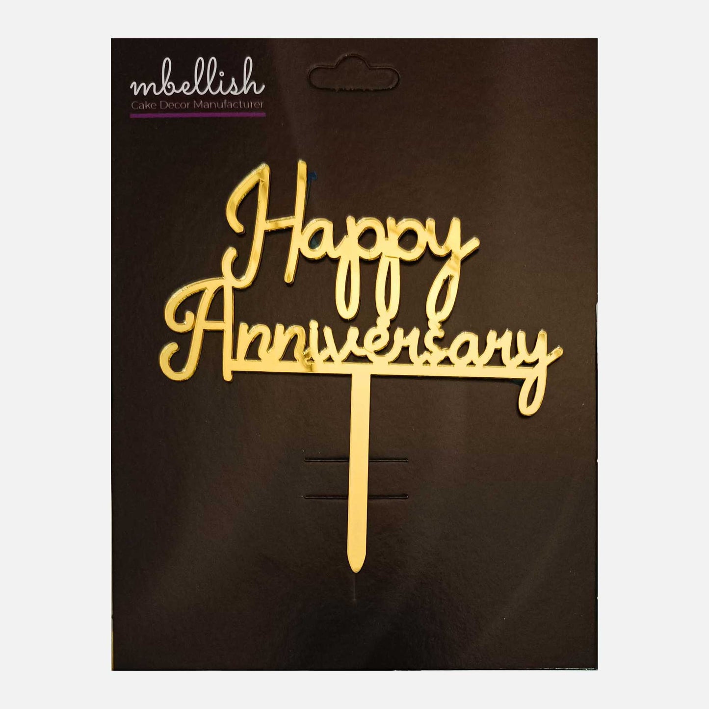 Happy Anniversary Acrylic Cake Topper Heart, Size - Medium, Pack of 1, SKU-TR10808