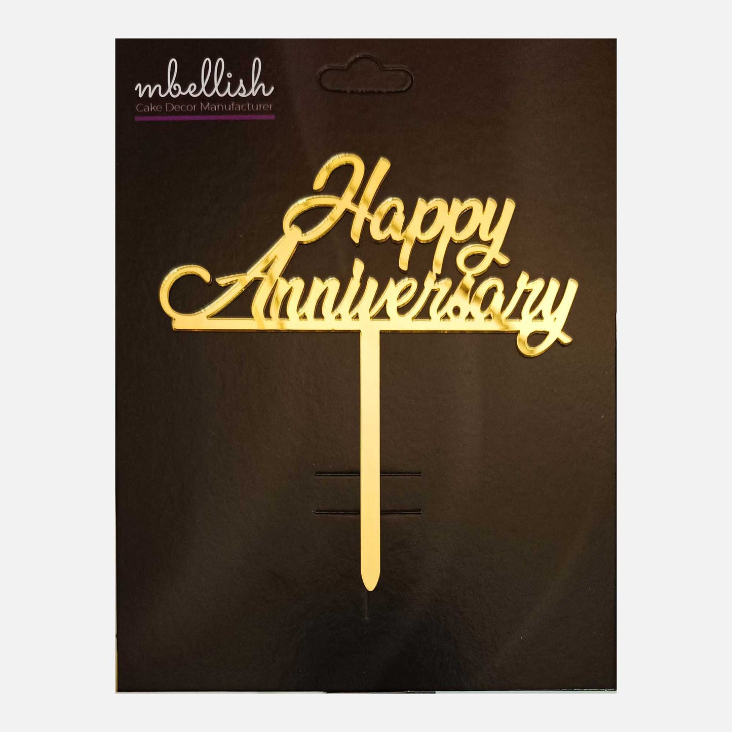 Happy Anniversary Acrylic Cake Topper Ring, Size - Medium, Pack of 1, SKU-TR10816