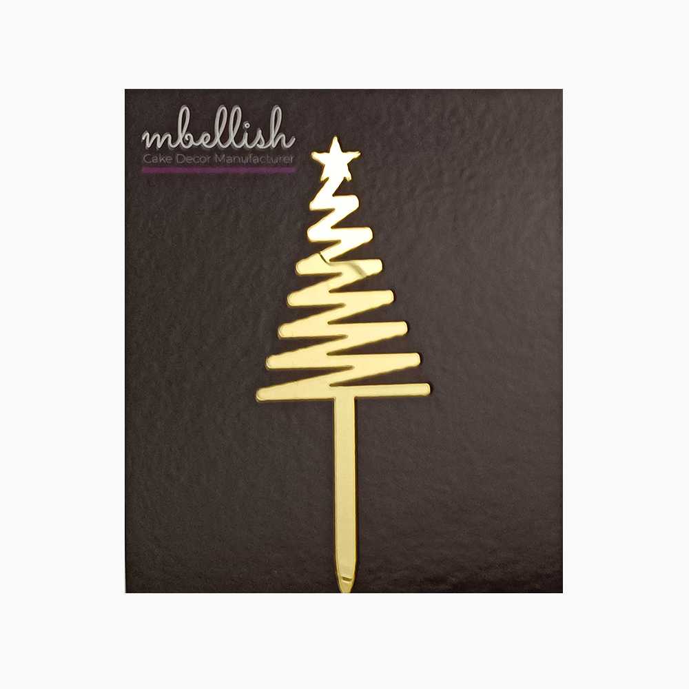 Merry Christmas Tree Acrylic Cake Topper, Size - Small, Pack of 10, SKU-TR11062