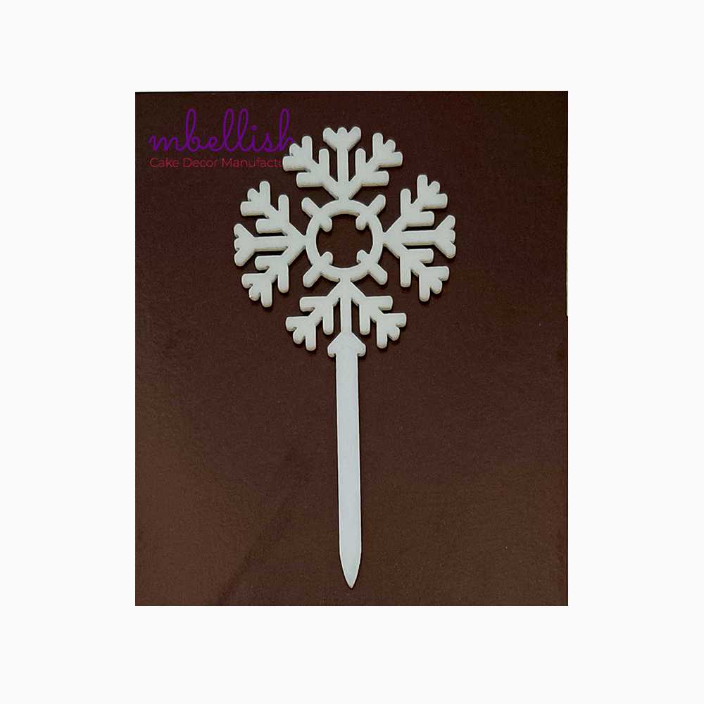 Snow Flake Acrylic Cake Topper, Size - Small, Pack of 10, SKU-TR11063
