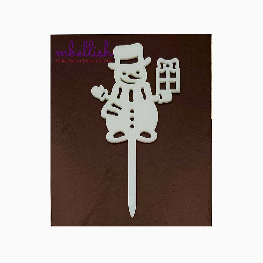 Snowman Acrylic Cake Topper, Size - Small, Pack of 10, SKU-TR11064