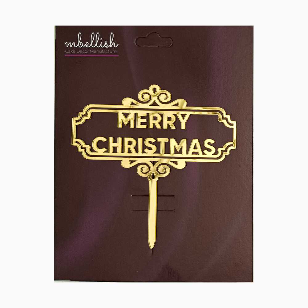 Merry Christmas Acrylic Cake Topper, Size - Medium, Pack of 1, SKU-TR11089