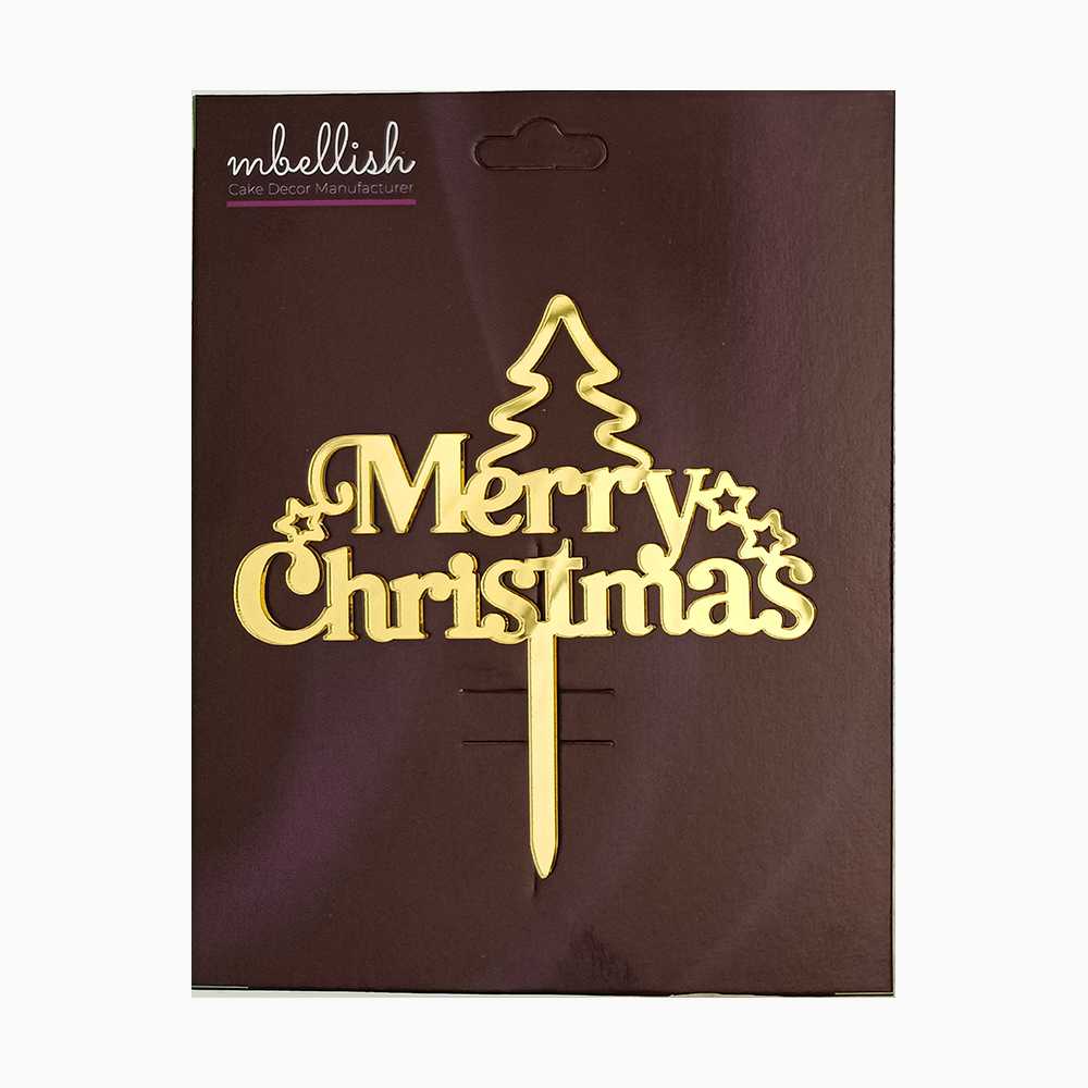 Merry Christmas Acrylic Cake Topper, Size - Medium, Pack of 1, SKU-TR11091