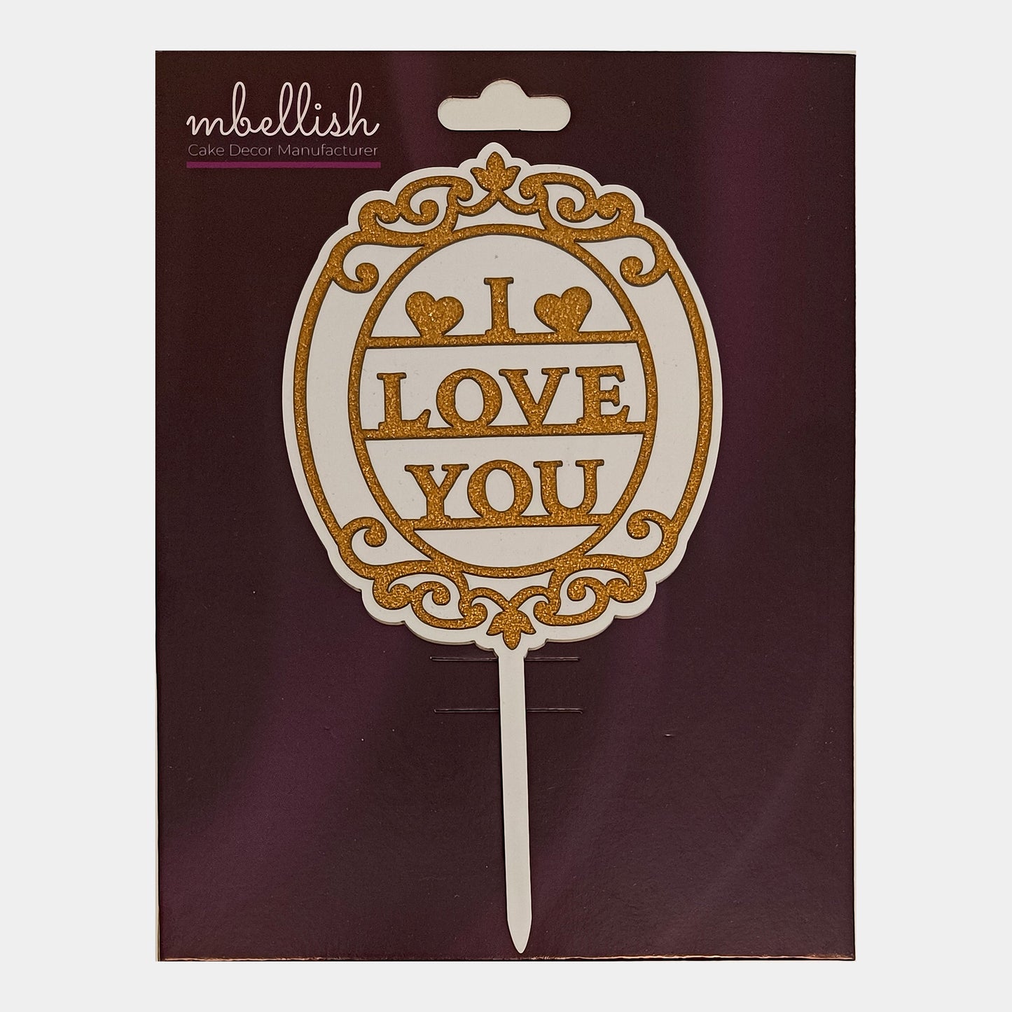 I Love you Acrylic Cake Topper Premium Double Layer, Size - Medium, pack of 1, Sku-TR11240