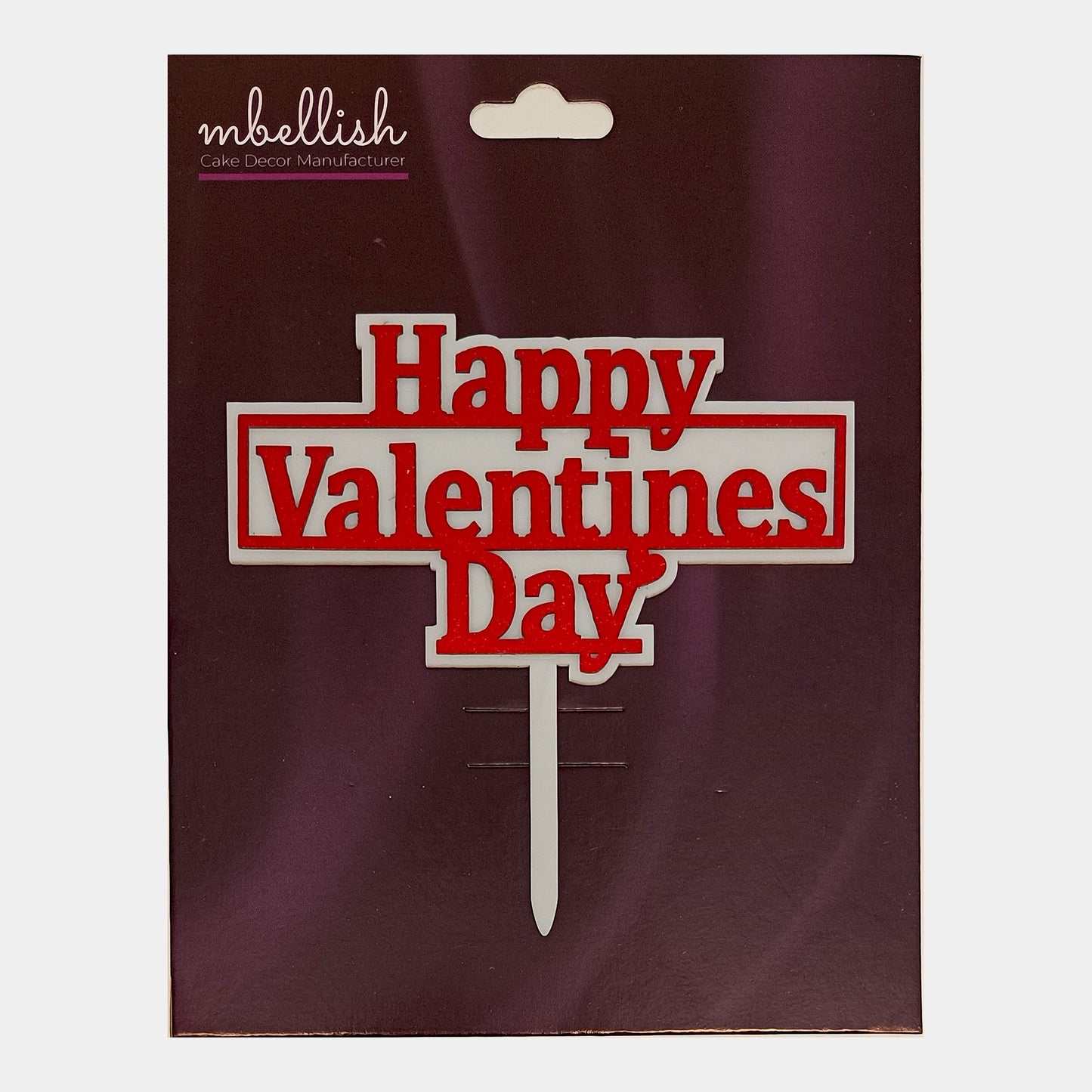 Happy Valentine's Day Acrylic Cake Topper Premium Double Layer, Size - Medium, pack of 1, Sku-TR11244