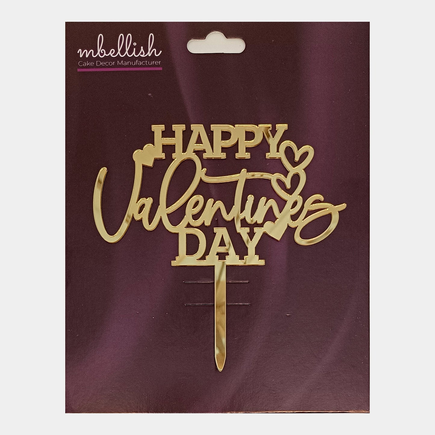 Happy Valentine's Day Acrylic Cake Topper, Size - Medium, Pack of 1, SKU-TR11250