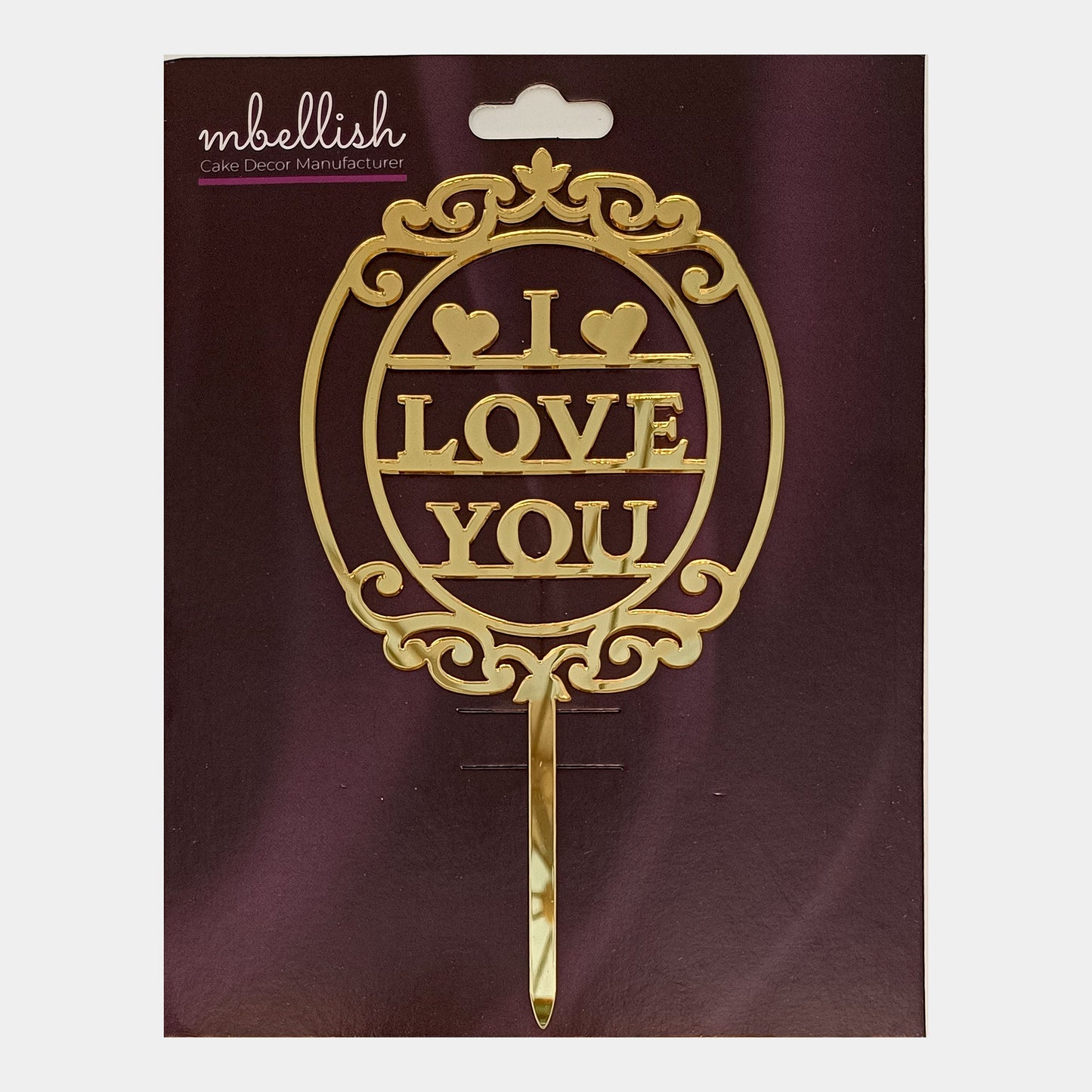I love you Acrylic Cake Topper, Size - Medium, Pack of 1, SKU-TR11252