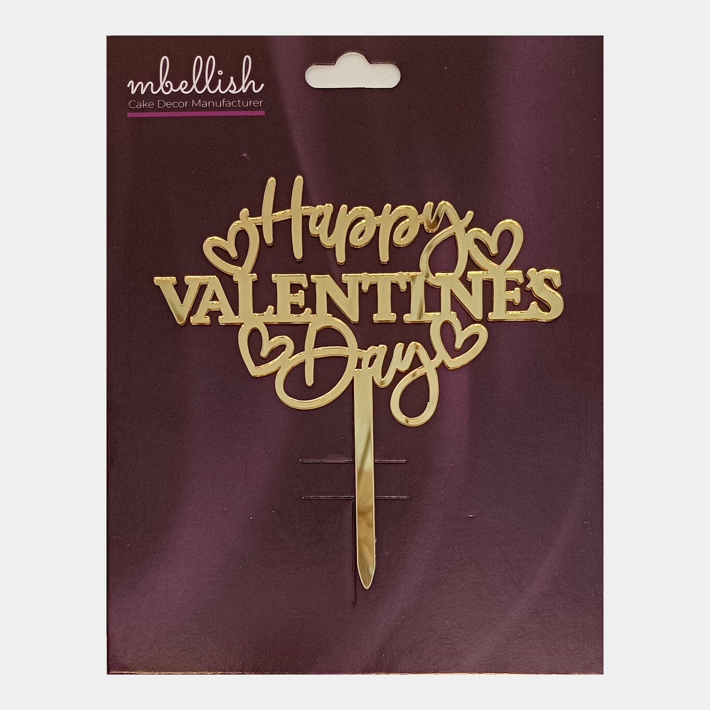 Happy Valentine's Day Acrylic Cake Topper, Size - Medium, Pack of 1, SKU-TR11253