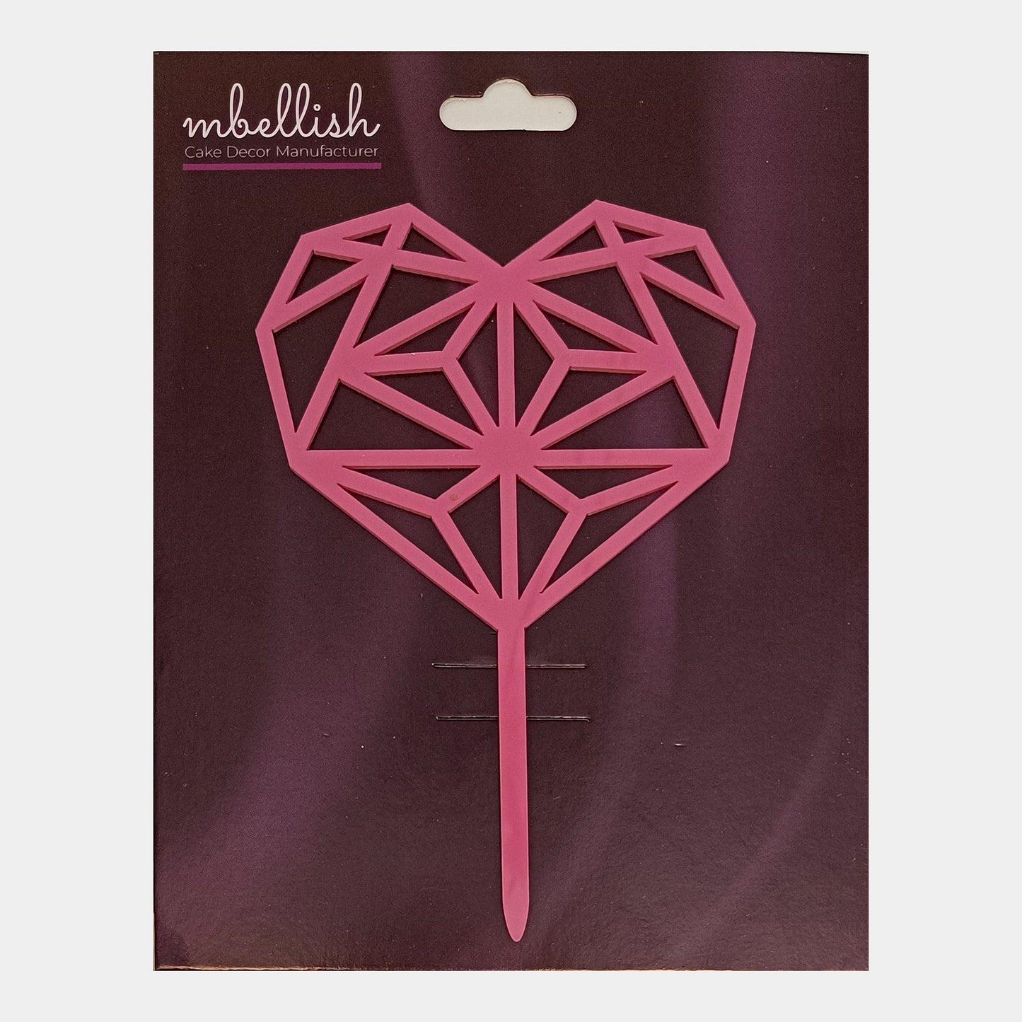 Heart Acrylic Cake Topper, Size - Medium, Pack of 1, SKU-TR11258