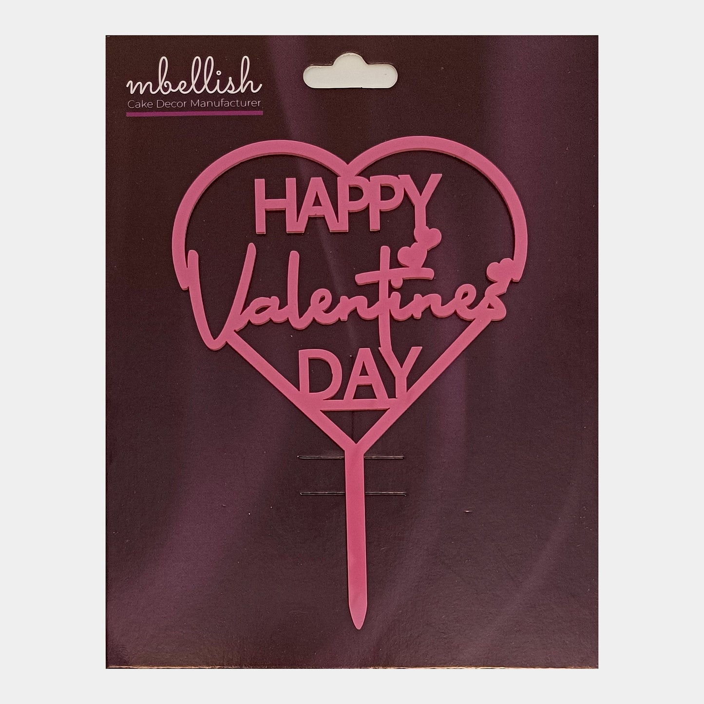 Happy Valentine's Day Acrylic Cake Topper, Size - Medium, Pack of 1, SKU-TR11259
