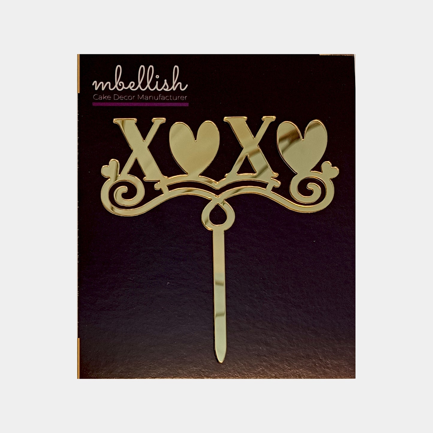 XOXO Acrylic Cake Topper, Size - Small, Pack of 10, SKU-TR11270