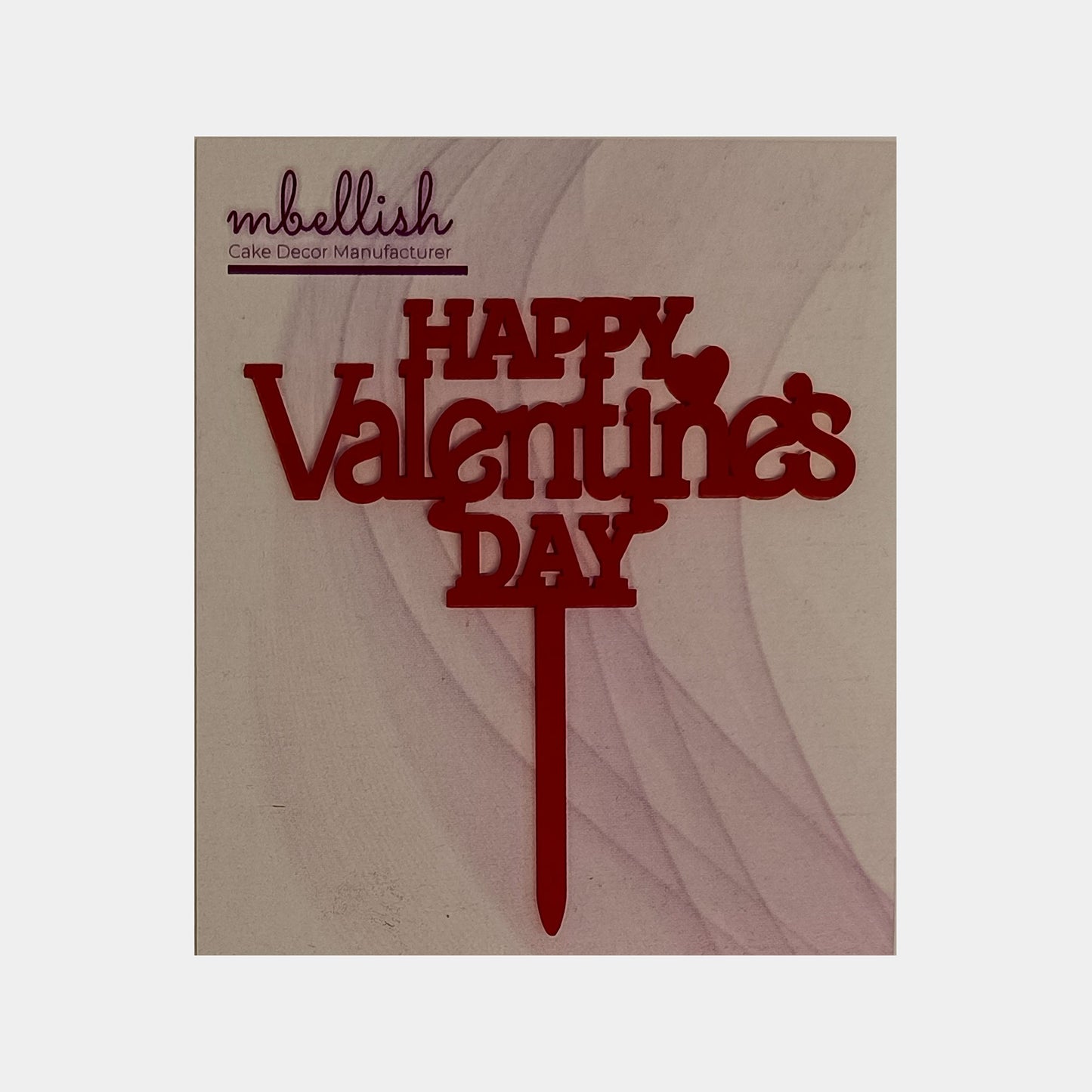 Happy Valentine's Day Acrylic Cake Topper, Size - Small, Pack of 10, SKU-TR11276