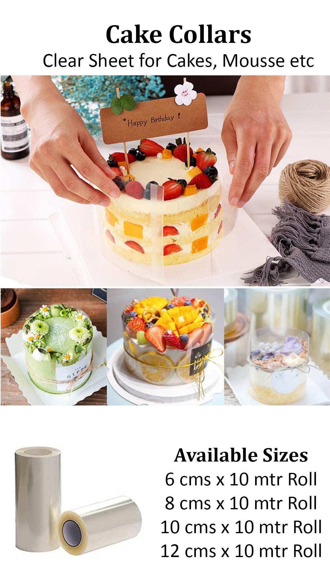 Cake Collar - 10 cms x 10 mtr(length) SKU-CR10268