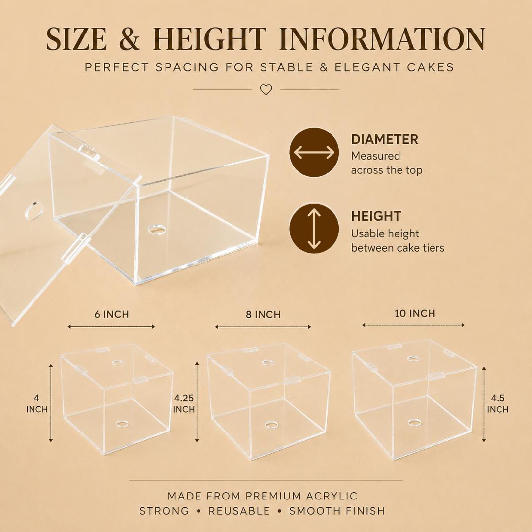 Premium Square Acrylic Cake Spacer