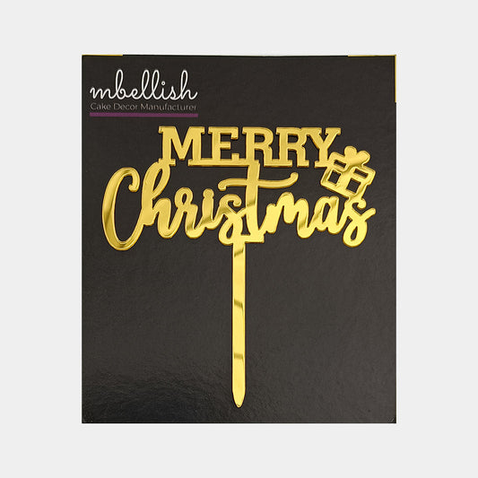 Merry Christmas Acrylic Cake Topper, Size - Small, Pack of 10, SKU-11502