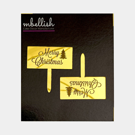 Merry Christmas Acrylic Cake Topper, Size - Small, Pack of 20, SKU-11510