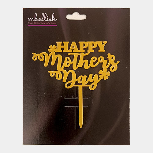 Happy Mothers Day Acrylic Cake Topper, Size - Medium, Pack of 1, SKU-11549