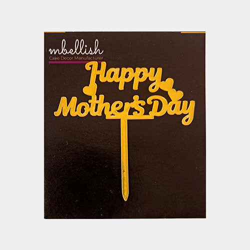 Happy Mothers Day Acrylic Cake Topper, Size - Small, Pack of 10, SKU-11551