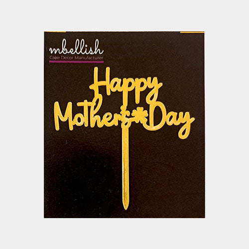 Happy Mothers Day Acrylic Cake Topper, Size - Small, Pack of 10, SKU-11552