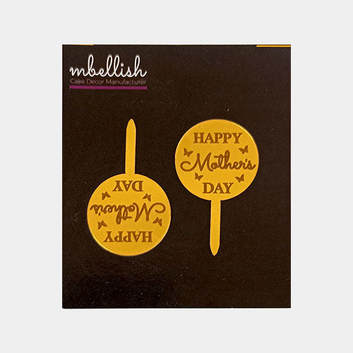 Happy Mothers Day Acrylic Cake Topper, Size - Small, Pack of 20, SKU-11559