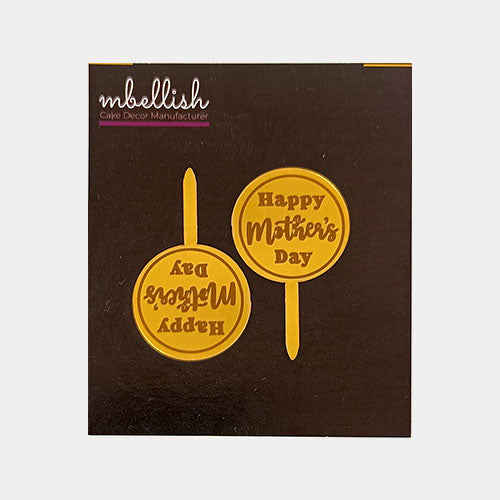 Happy Mothers Day Acrylic Cake Topper, Size - Small, Pack of 20, SKU-11563