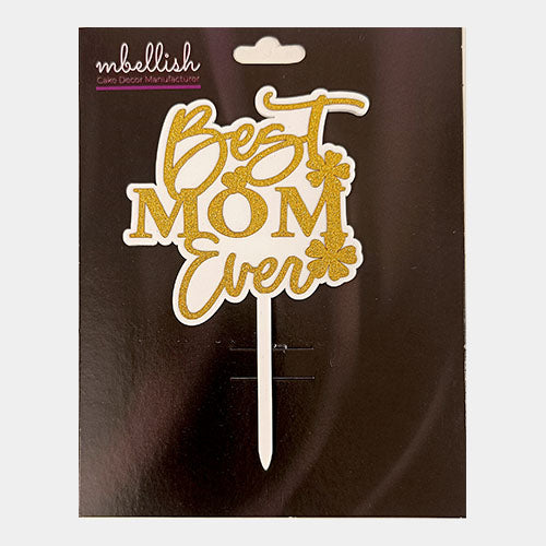Best Mom Acrylic Cake Topper Premium Double Layer, Size - Medium, pack of 1, Sku-11578