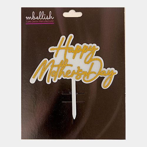 Happy Mothers Day Acrylic Cake Topper Premium Double Layer, Size - Medium, pack of 1, Sku-11579
