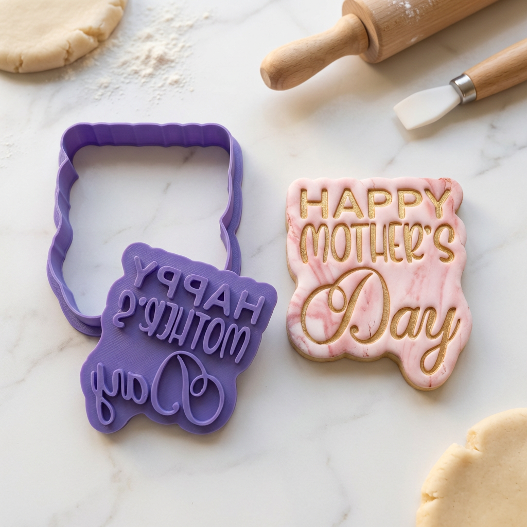 Mother’s Day Cookie Cutter & Stamp Set | Fondant, Biscuit & Cookie Decorating Tool - SKU 11581