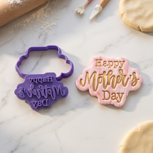 Mother's Day Cookie Cutter & Stamp Set | Fondant, Biscuit & Cookie Decorating Tool - SKU 11582