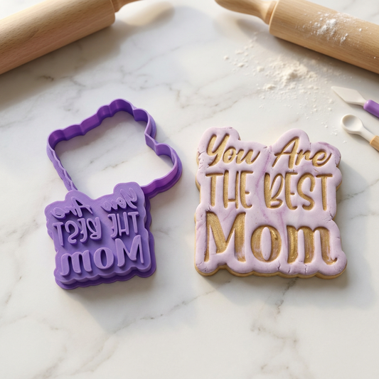 Mother's Day Cookie Cutter & Stamp Set | Fondant, Biscuit & Cookie Decorating Tool - SKU 11585