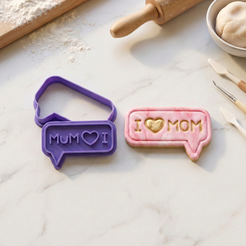 Mother's Day Cookie Cutter & Stamp Set | Fondant, Biscuit & Cookie Decorating Tool - SKU 11586