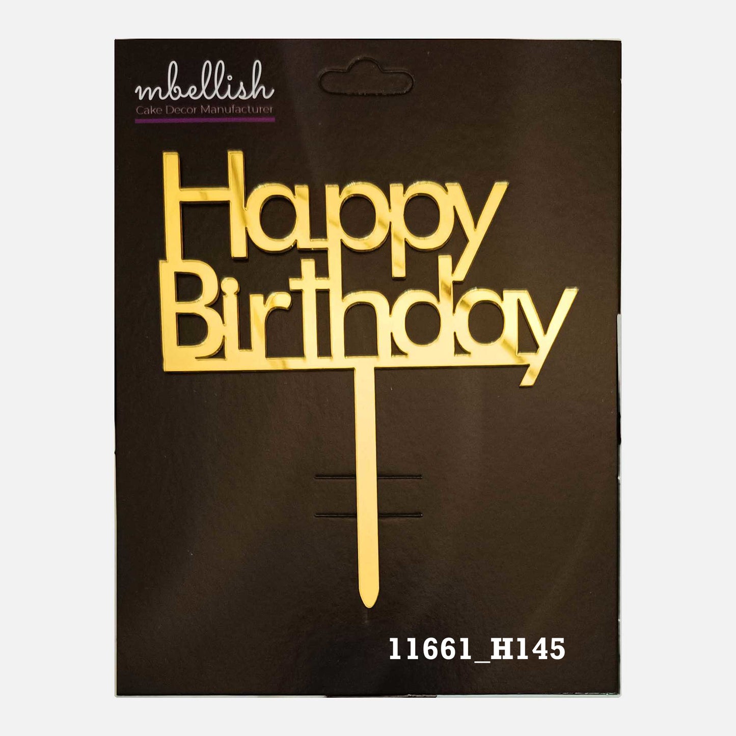 Happy Birthday Premium Acrylic Cake Topper, Medium Size (4 inches), Pack of 1. SKU-11661