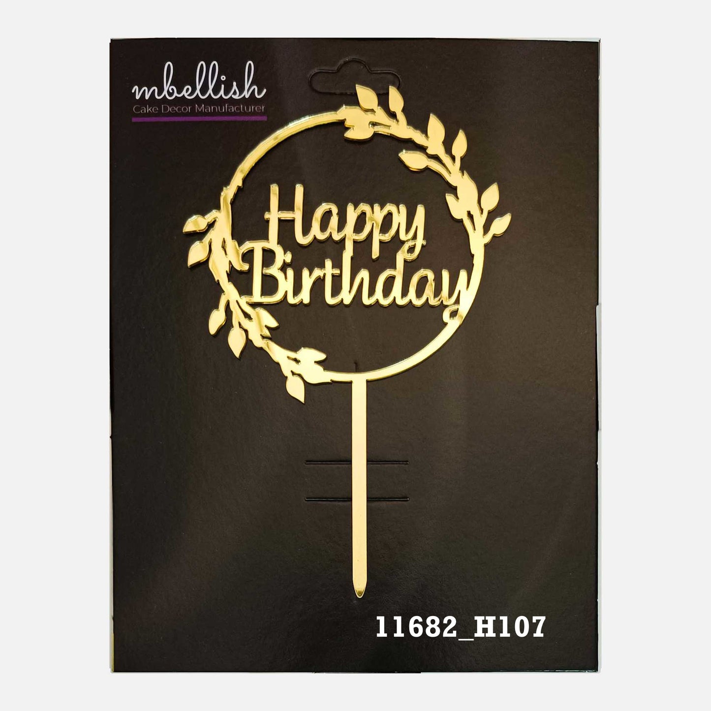 Happy Birthday Premium Acrylic Cake Topper, Medium Size (4 inches), Pack of 1. SKU-11682