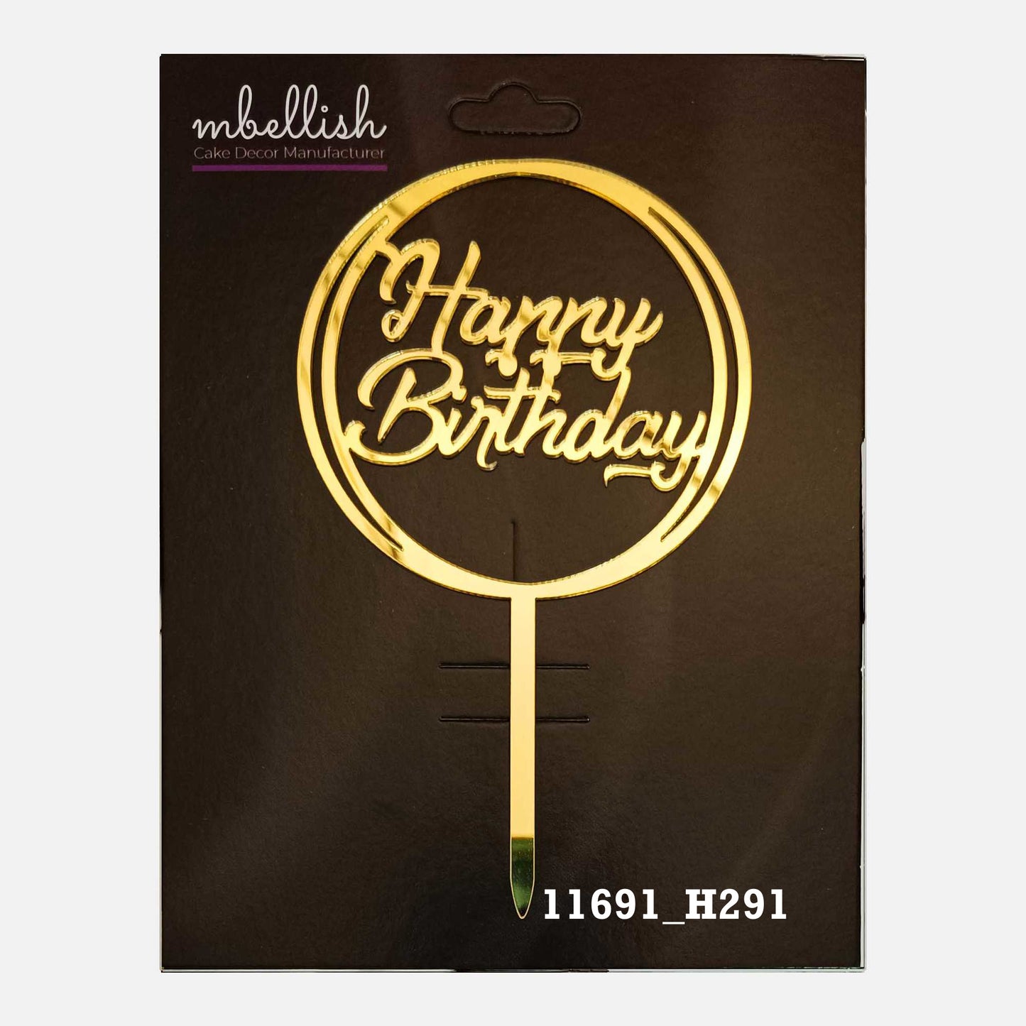 Happy Birthday Premium Acrylic Cake Topper, Medium Size (4 inches), Pack of 1. SKU-11691