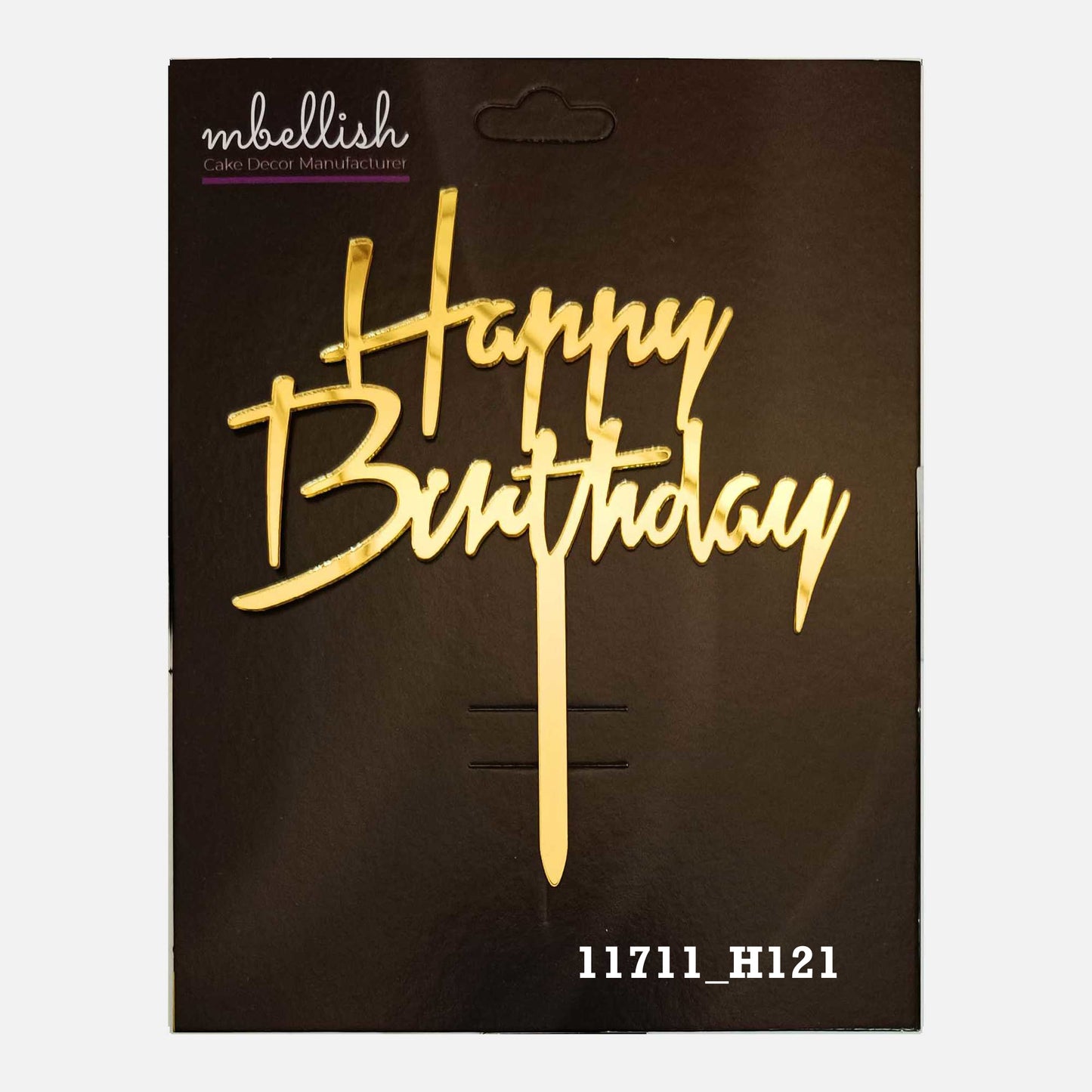 Happy Birthday Premium Acrylic Cake Topper, Medium Size (4 inches), Pack of 1. SKU-11711
