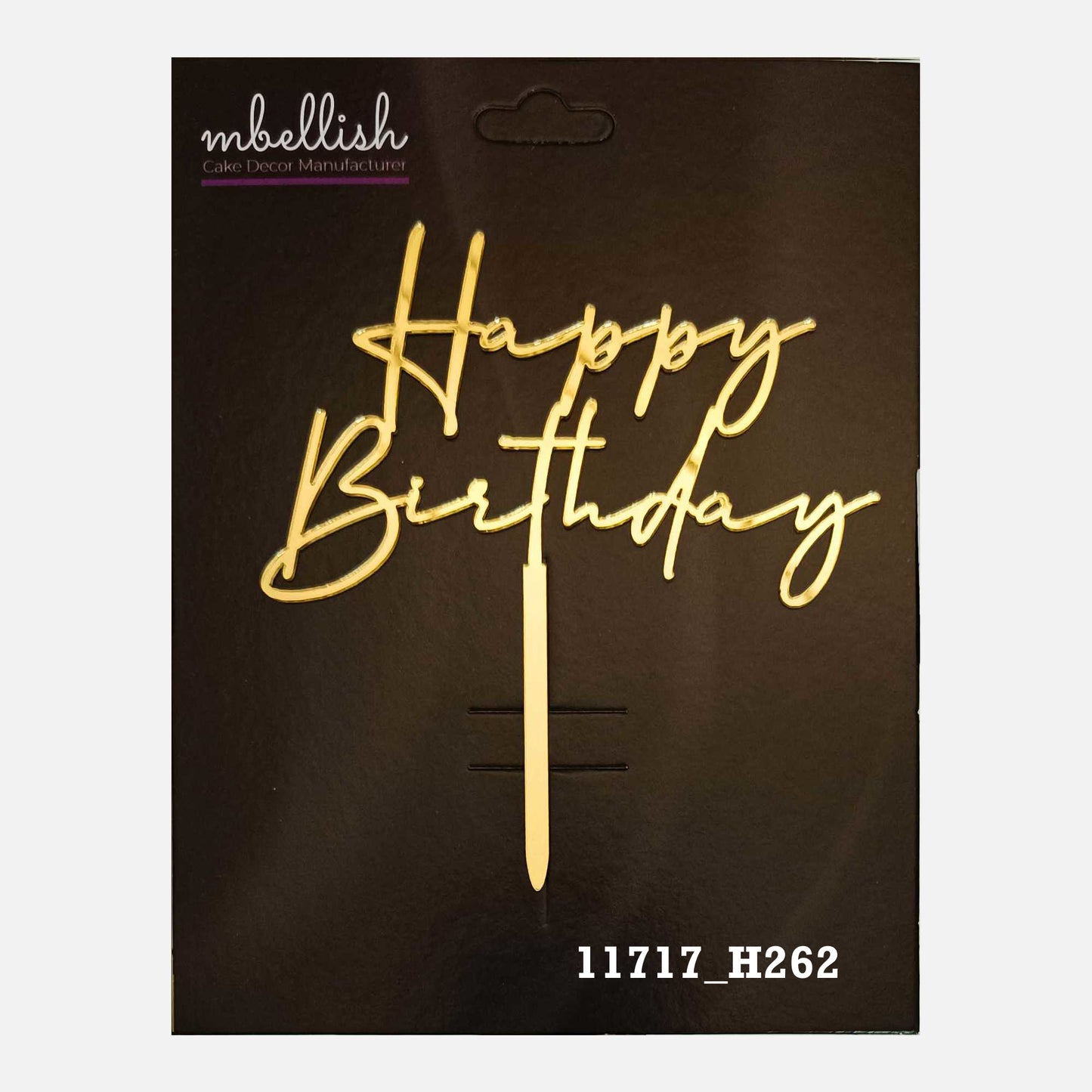 Happy Birthday Premium Acrylic Cake Topper, Medium Size (4 inches), Pack of 1. SKU-11717