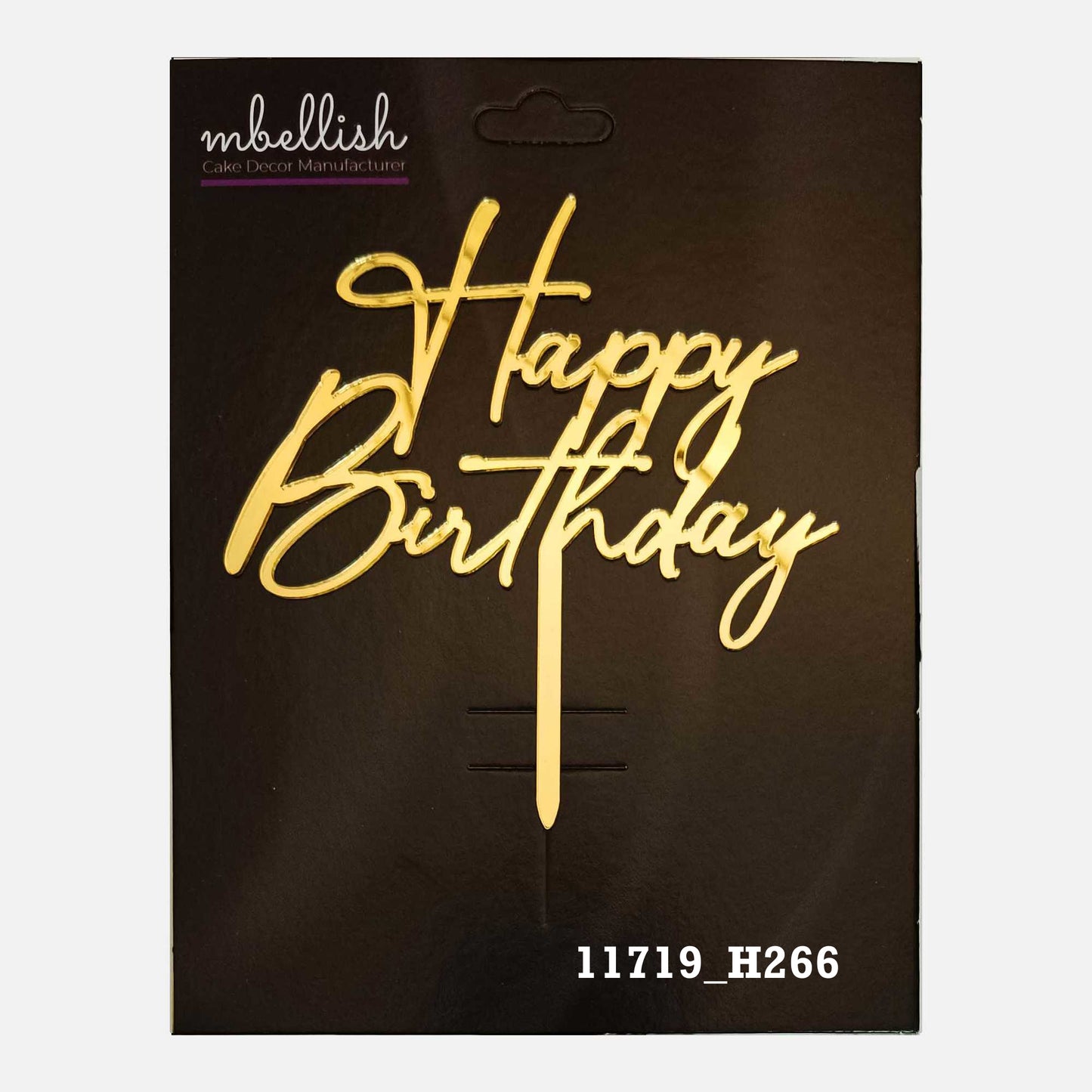 Happy Birthday Premium Acrylic Cake Topper, Medium Size (4 inches), Pack of 1. SKU-11719