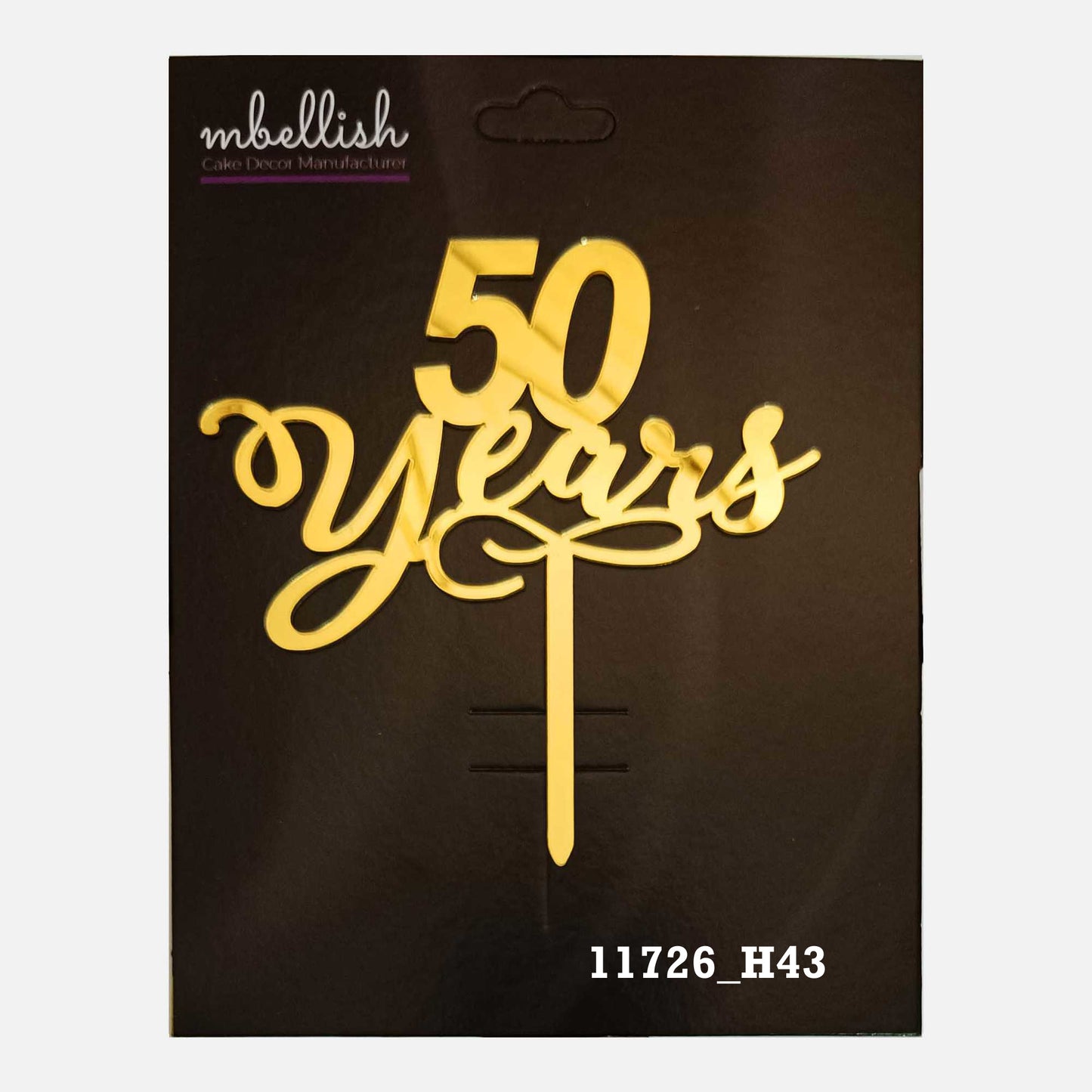 50 Years Premium Acrylic Cake Topper, Medium Size (4 inches), Pack of 1. SKU-11726