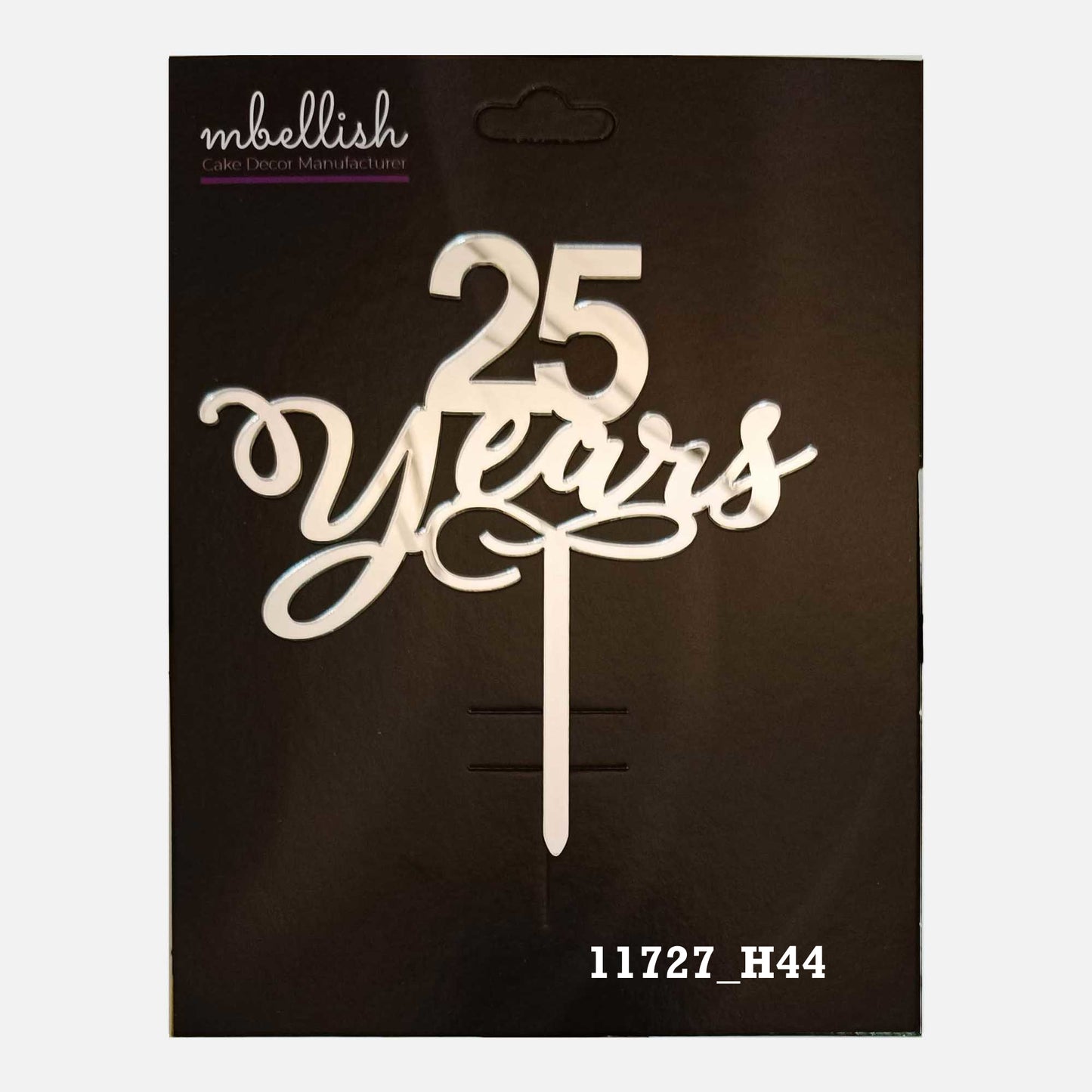 25 Years Premium Acrylic Cake Topper, Medium Size (4 inches), Pack of 1. SKU-11727