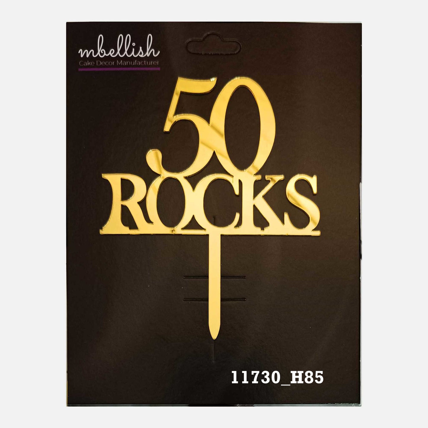 50 Rocks Premium Acrylic Cake Topper, Medium Size (4 inches), Pack of 1. SKU-11730